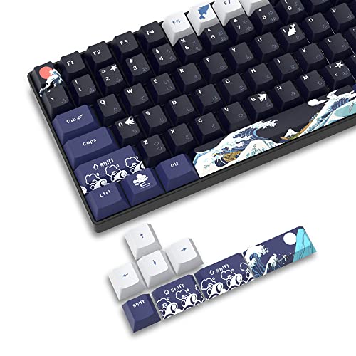 Amazon.co.jp: XVX PBT キーキャップ 132キー グレートウェーブオフ